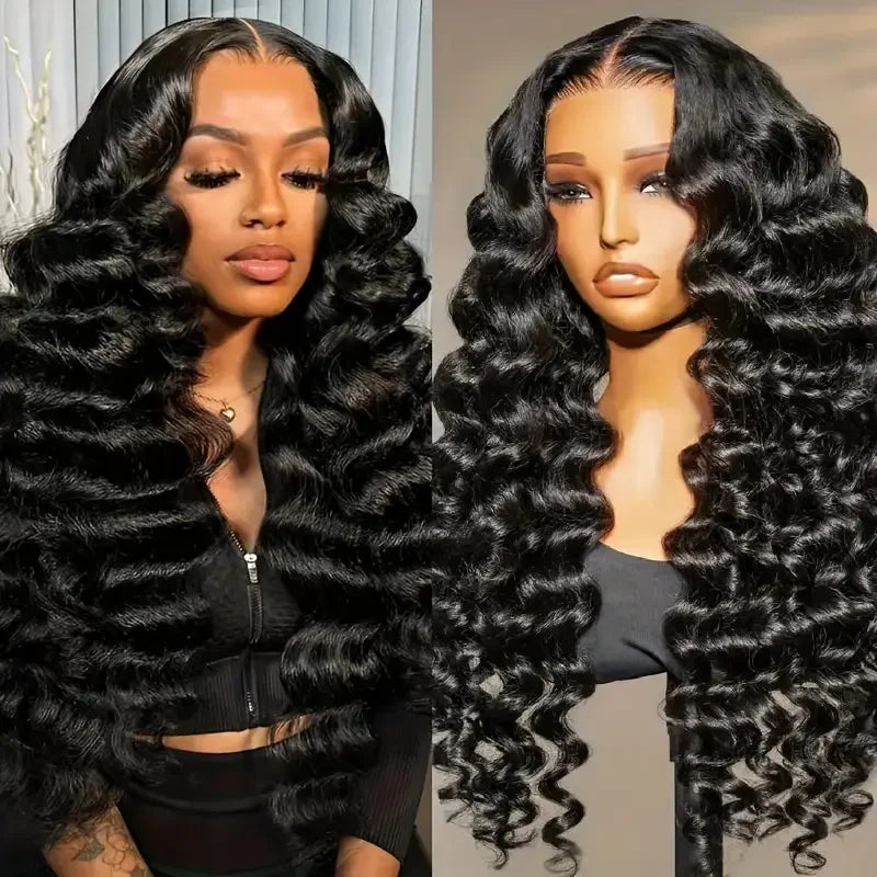 250% Loose Deep Wave 40 42 Inch 13x6 HD Swiss Lace Frontal Human Hair Wigs Brazilian PrePlucke Water Curly 13x4 Lace Front Wig