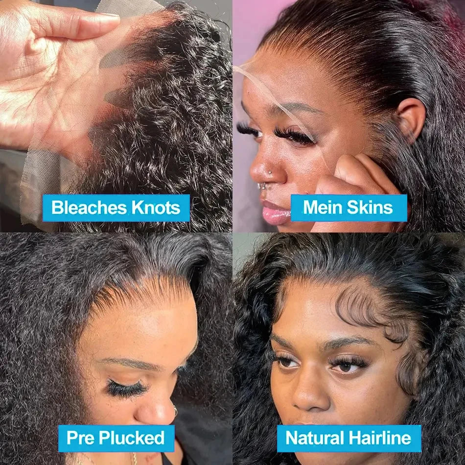 Curly Deep Wave Frontal Wig 13X6 Hd Lace Frontal Wig 30 40 Inch 13X4 Water Wave Lace Front Human Hair Wigs 250 Density