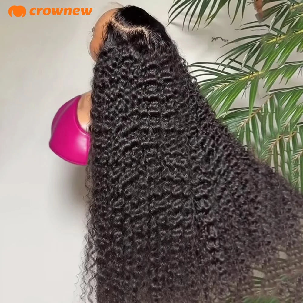 Deep Wave Human Hair Wigs Remy Brazilian Hair Wig 13x4 HD Lace Frontal Human Hair Wig Deep Curly Wig Pre plucked Bleached Knots