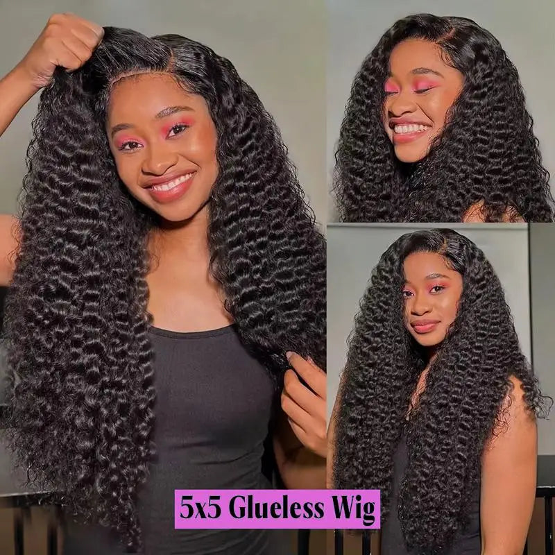 5x5 Curly Glueless Wigs Human Hair 13x6 Deep Wave Hd Lace Front Human Hair Wig Brazilian Ready To Wear Water Wave Lace Wigs
