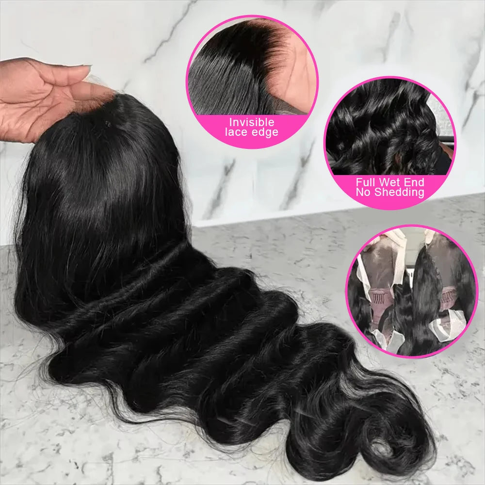 5x5 13x6 HD Body Wave Lace Front Wig 40 Inch Glueless Human Hair Wigs Water Wave Brazilian Wigs Human Hair Wigs Lace Front For Women