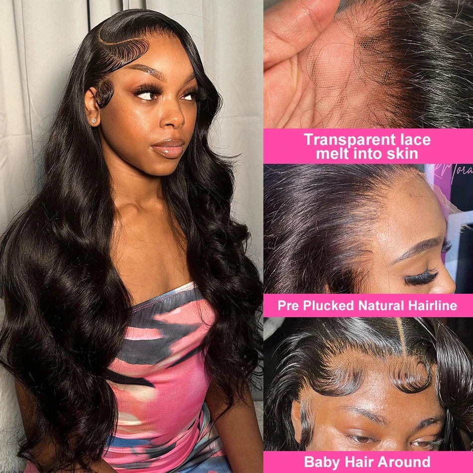 40 Inch Body Wave Lace Front Wig Pre Plucked With Baby Hair 13x4 13x6 HD Lace Frontal Wigs For Women Body Wave Human Hair Wigs
