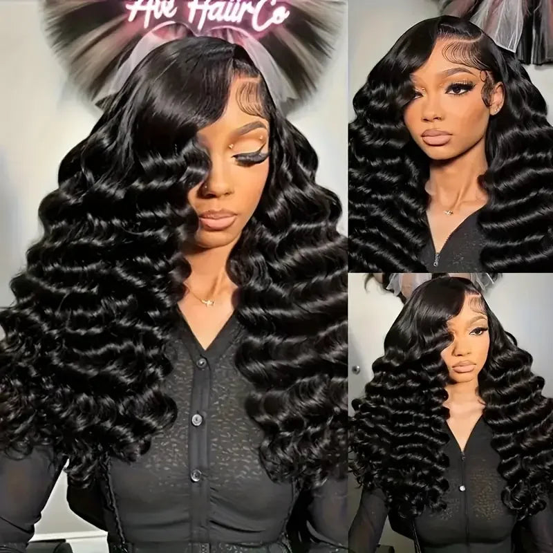 250% Loose Deep Wave 40 42 Inch 13x6 HD Swiss Lace Frontal Human Hair Wigs Brazilian PrePlucke Water Curly 13x4 Lace Front Wig