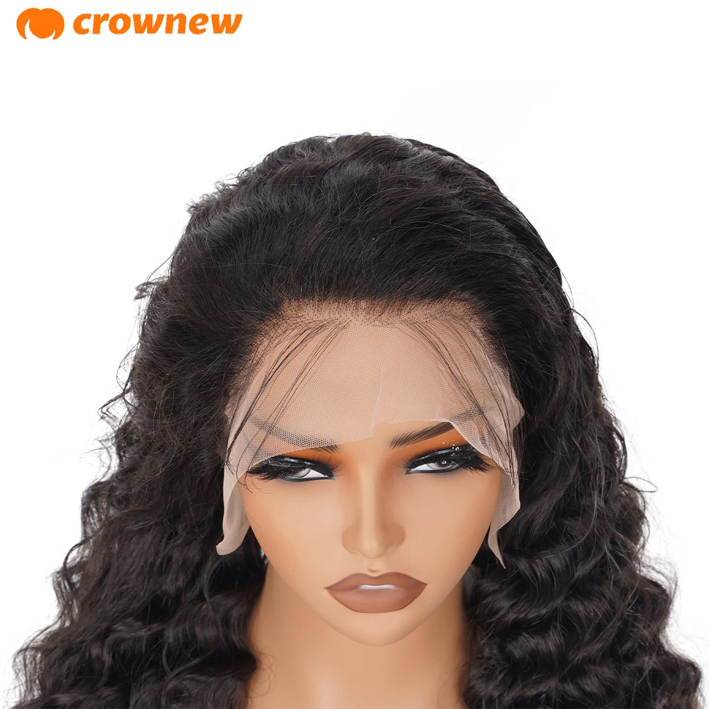 Deep Wave Human Hair Wigs Remy 13x4 HD Lace Frontal Human Hair Wig Deep Curly Wig Pre Plucked Bleached Knots Brailian Hair Wig