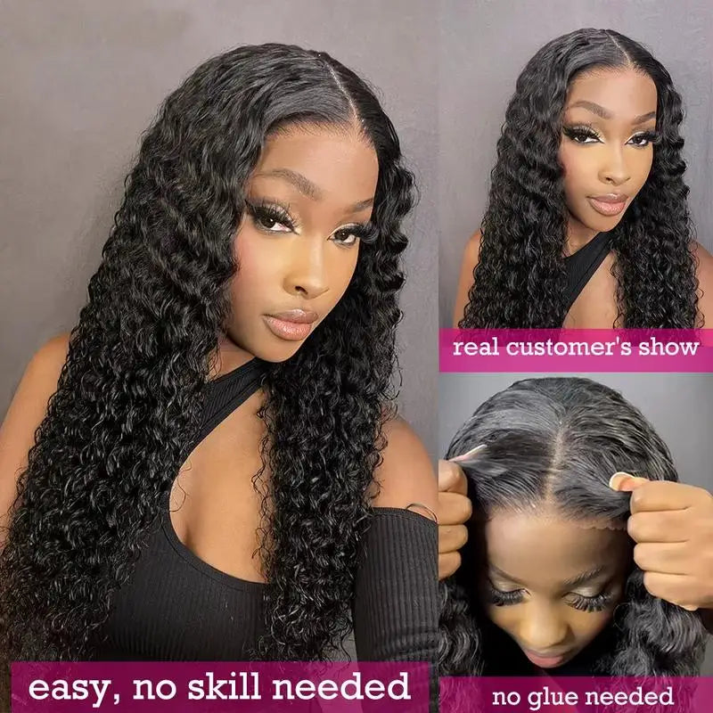 5x5 Curly Glueless Wigs Human Hair 13x6 Deep Wave Hd Lace Front Human Hair Wig Brazilian Ready To Wear Water Wave Lace Wigs