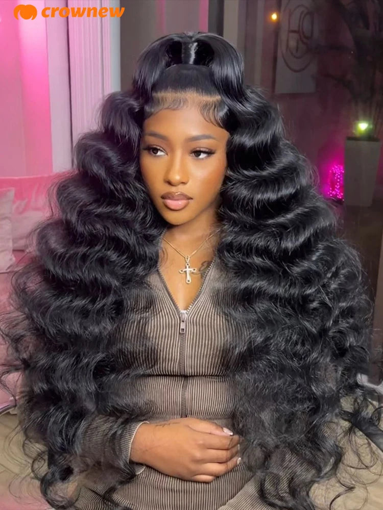Deep Wave Human Hair Wigs Remy 13x4 HD Lace Frontal Human Hair Wig Deep Curly Wig Pre Plucked Bleached Knots Brailian Hair Wig