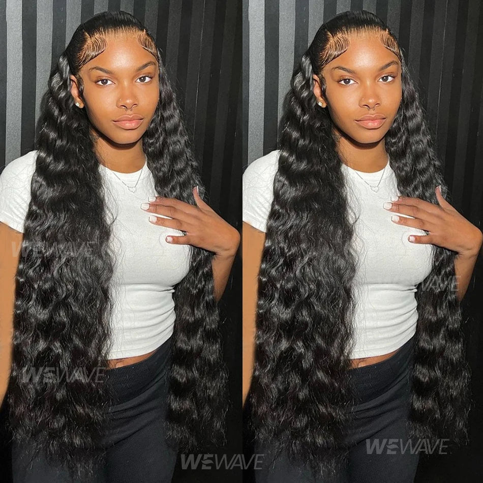 Curly Deep Wave Frontal Wig 13X6 Hd Lace Frontal Wig 30 40 Inch 13X4 Water Wave Lace Front Human Hair Wigs 250 Density