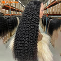 Deep Wave Human Hair Wigs Remy 13x4 HD Lace Frontal Human Hair Wig Deep Curly Wig Pre Plucked Bleached Knots Brailian Hair Wig