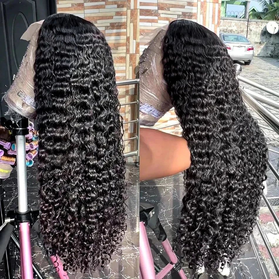 Curly Deep Wave Frontal Wig 13X6 Hd Lace Frontal Wig 30 40 Inch 13X4 Water Wave Lace Front Human Hair Wigs 250 Density