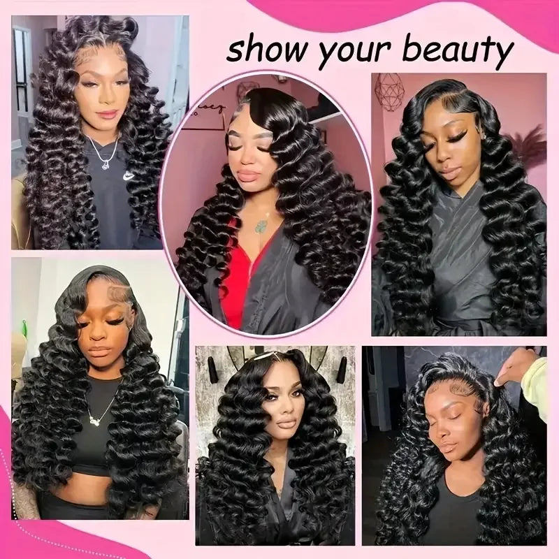 250% Loose Deep Wave 40 42 Inch 13x6 HD Swiss Lace Frontal Human Hair Wigs Brazilian PrePlucke Water Curly 13x4 Lace Front Wig