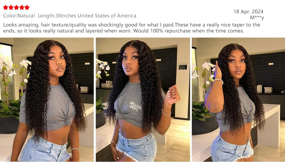 40 Inch Deep Wave Brazilian Human Hair Bundles 1/3/4 PCS Natural Black Unprocessed Remy Hair Extensions Weave Bundles Soft Silky